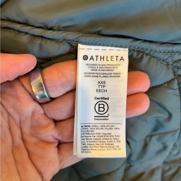 Athleta Women’s Whisper Featherless Quilted Hooded Parka Anthracite Gray XXS - Picture 6 of 9